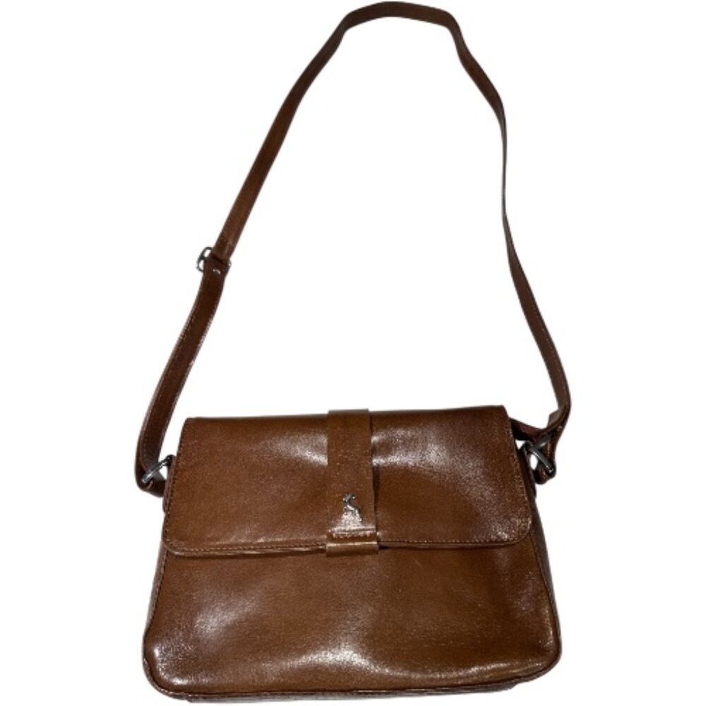 Ashwood Genuine Leather Crossbody Bag Brown Adjustable Strap